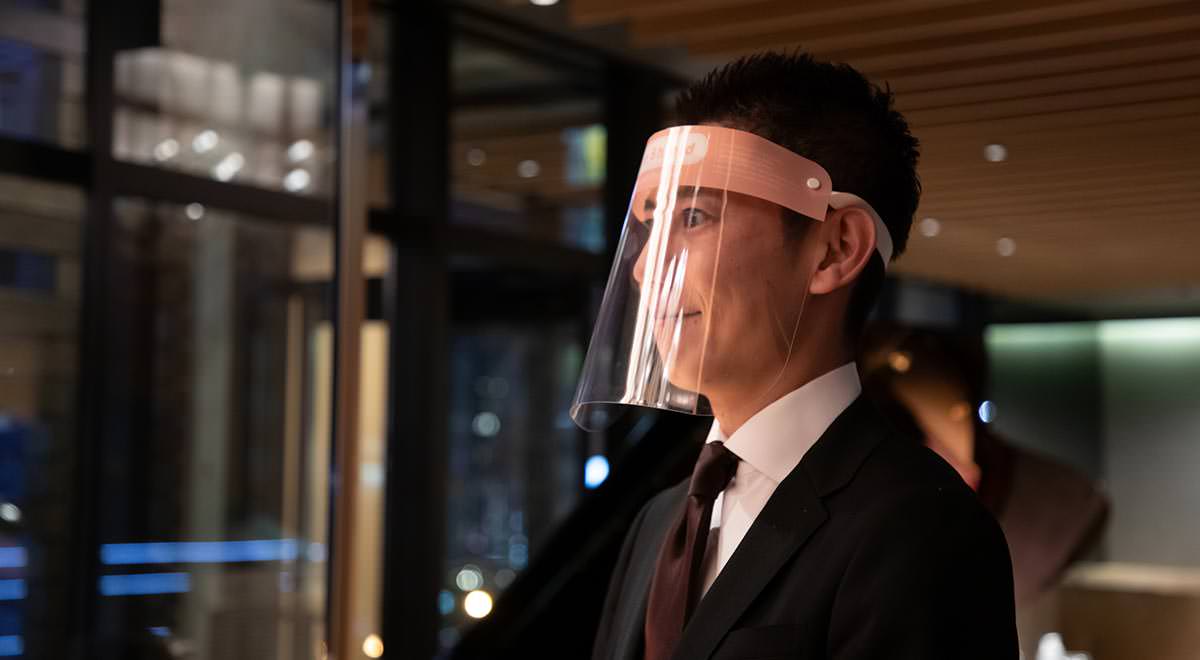 フェイスシールド・マスク着用についての写真